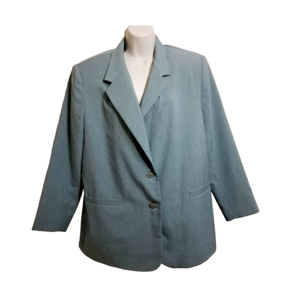 Tanjay petites blue button up polyester size 14 blazer